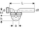 Geberit PE Sifon, waagrecht/waagrecht