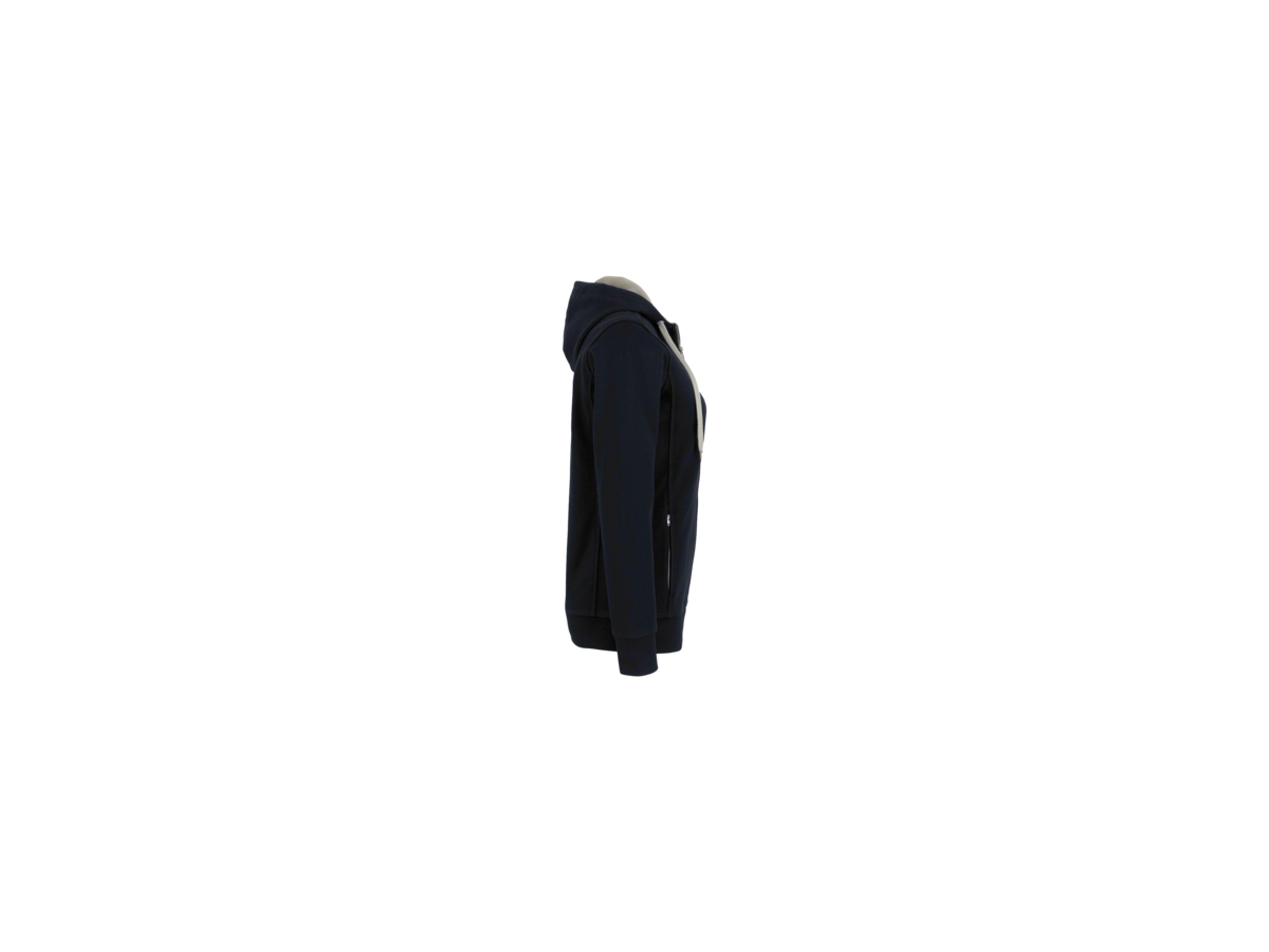 Damen-Kapuzenjacke Bonded 2XL - schwarz/silber, 75% PES/25% CO