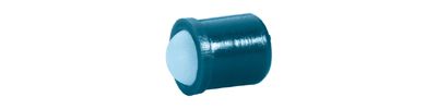 Federnde Druckstücke EH 2208 mit Bund - Hülse: Delrin blau (POM) Feder: INOX