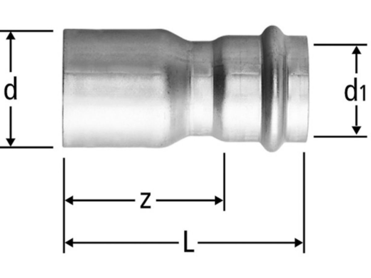 Optipress-Therm Reduktion 42x22 mm - mit Einsteckende
