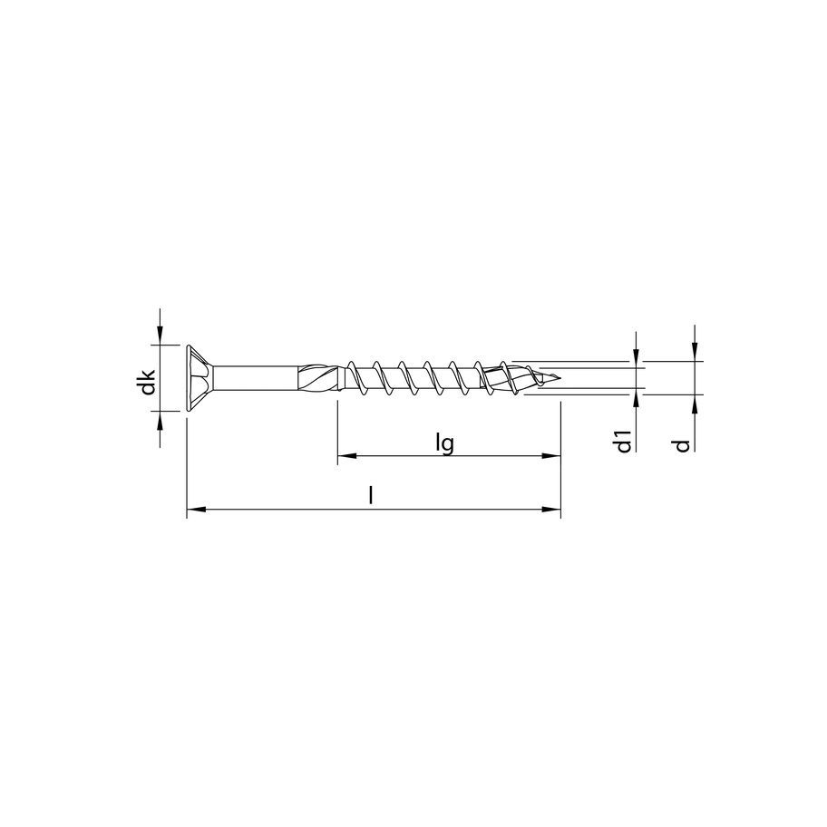 Holzschrauben HECO TOPIX Plus Senkkopf - Inox A2, mit Schaft