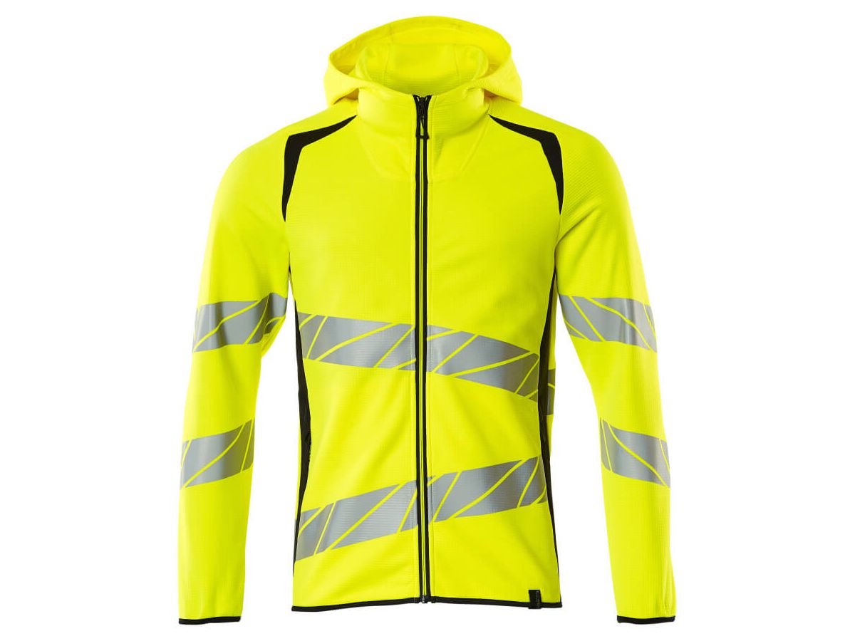 Kapuzensweatshirt, Gr. 2XL - hi-vis gelb/schwarzblau, 50% PES/50% CO