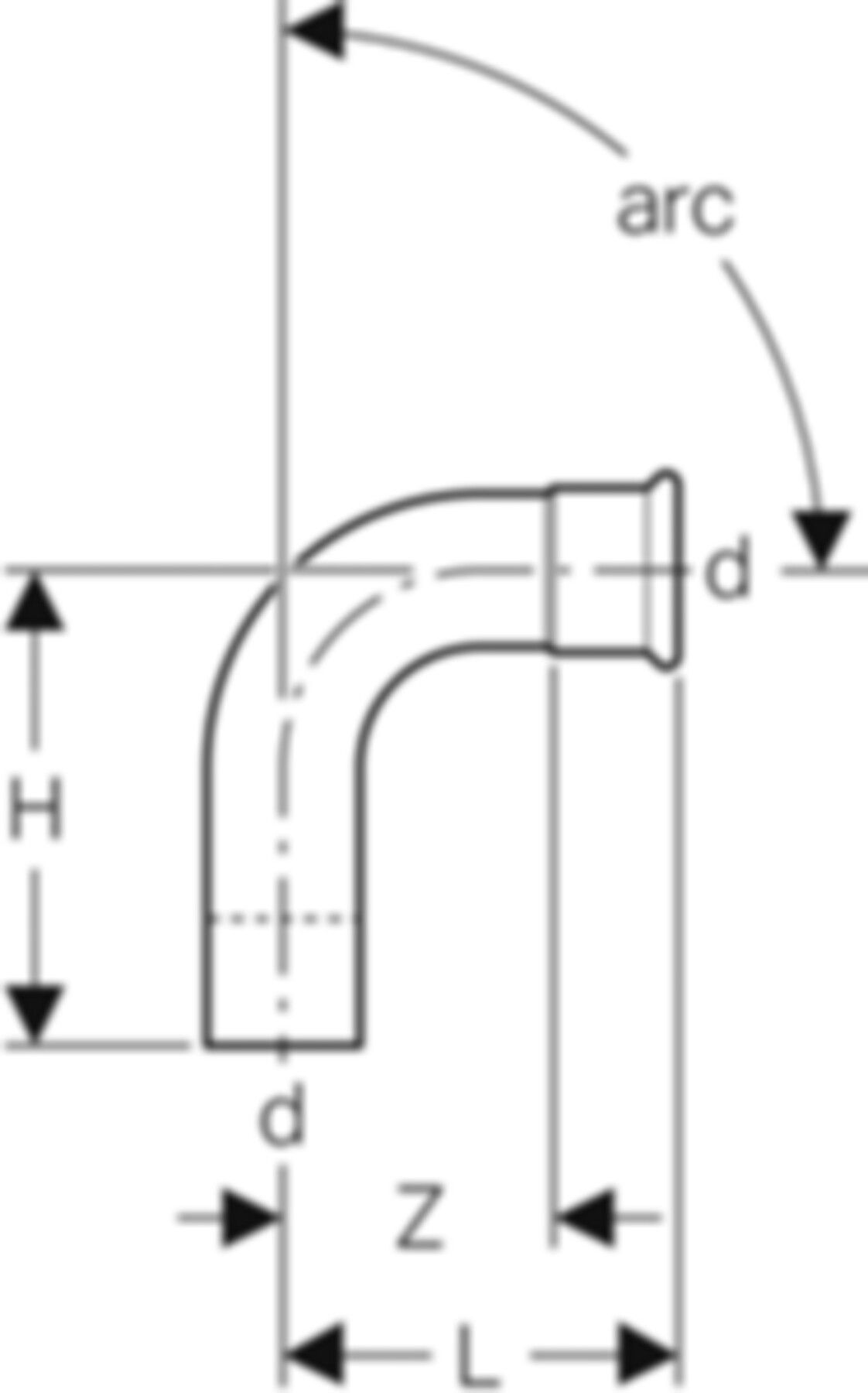 MPF-Einsteckbogen 90° 42 mm Nr. 23307