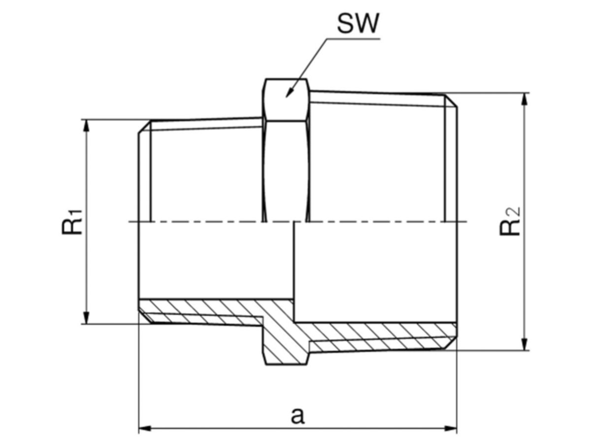 Doppelnippel reduziert +GF+ Serie 8000