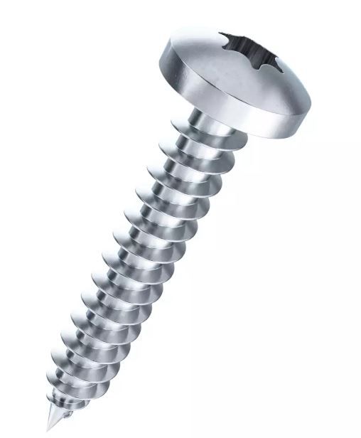 Pan-Head Spanplattenschrauben - Verzinkt blau, ohne Schaft
