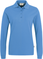 Damen-Longsl.-Polosh. Perf. 2XL mal.bl. - 50% Baumwolle, 50% Polyester, 220 g/m²