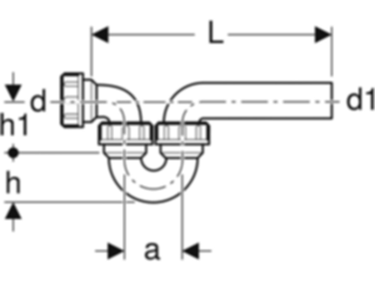 Geberit PE Sifon, waagrecht/waagrecht