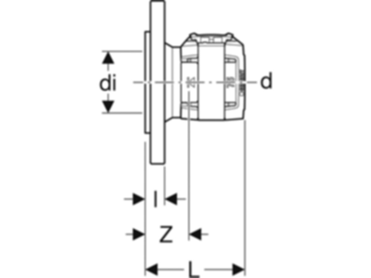 Flansche mit Presseinheit - GEBERIT FlowFit D 16.0 cm