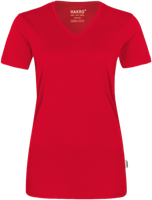 Damen-V-Shirt COOLMAX Gr. 2XL, rot - 100% Polyester, 130 g/m²