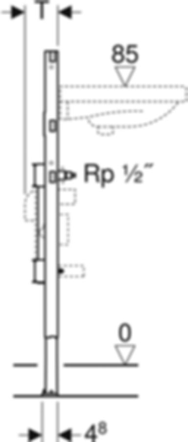 Geberit Duofix Element für Wascht.82-98 - Standarmatur, mit zwei Wasserzählerstr.