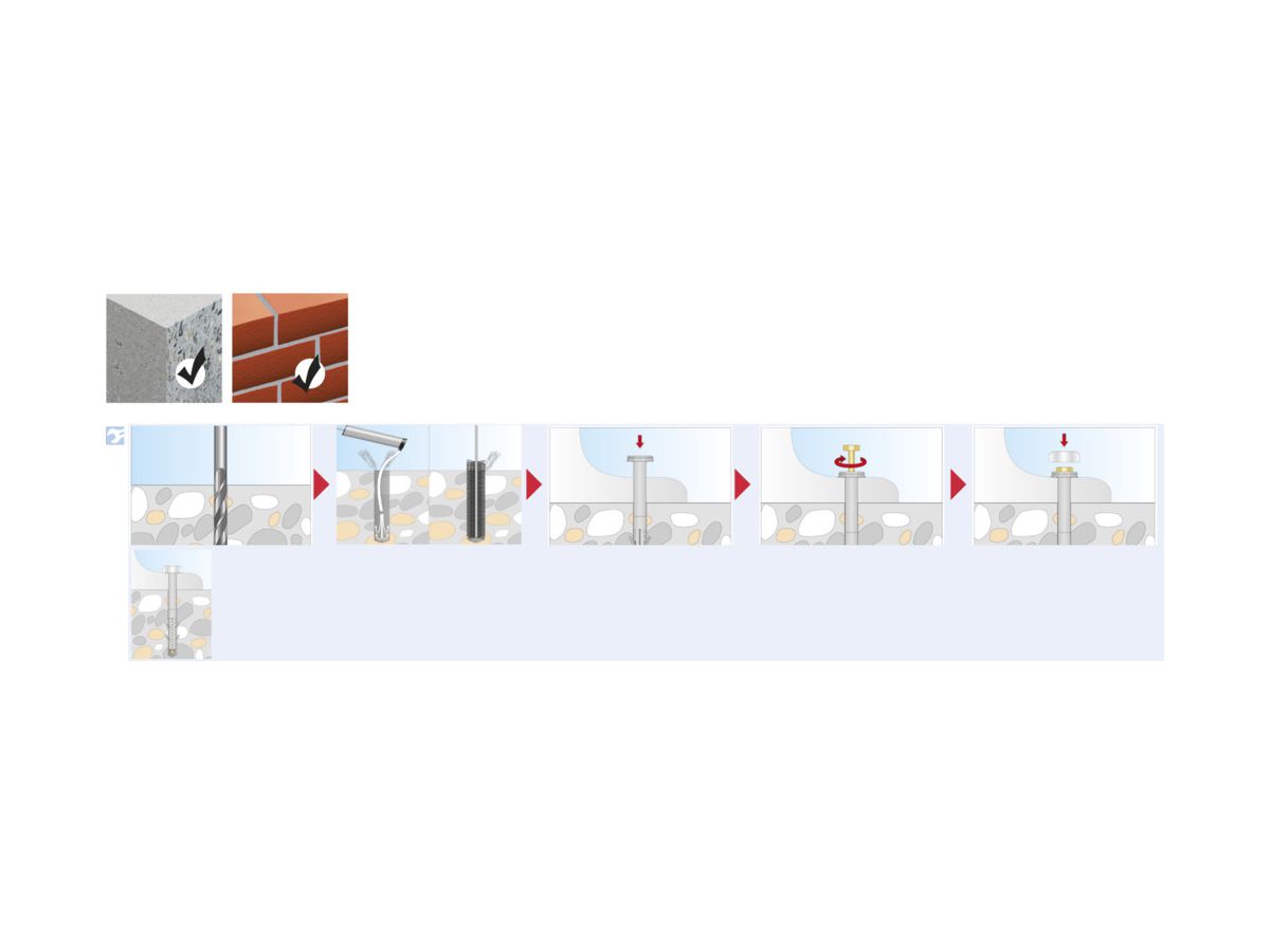 Stand-WC-Befestigung SET Ø8x80/35 - Pak. à 2 Stk. Polyethylen, TOX Toilet XL