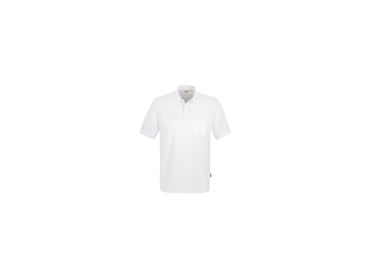 Pocket-Poloshirt Perf. Gr. 5XL, weiss - 50% Baumwolle, 50% Polyester, 200 g/m²