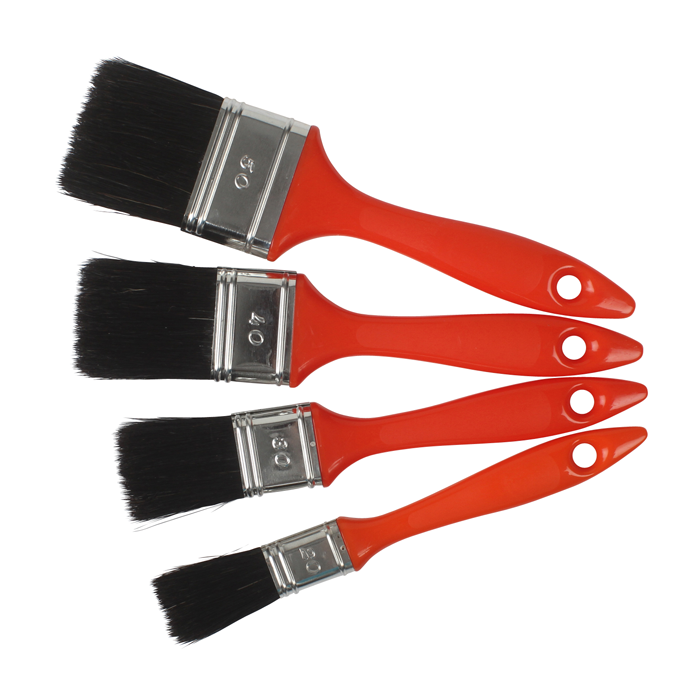 Lackierpinsel-Set 4 Stk. orange - 20, 30, 40, 50 mm