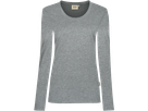Damen-Longsleeve Perf. XL grau meliert - 50% Baumwolle, 50% Polyester, 190 g/m²
