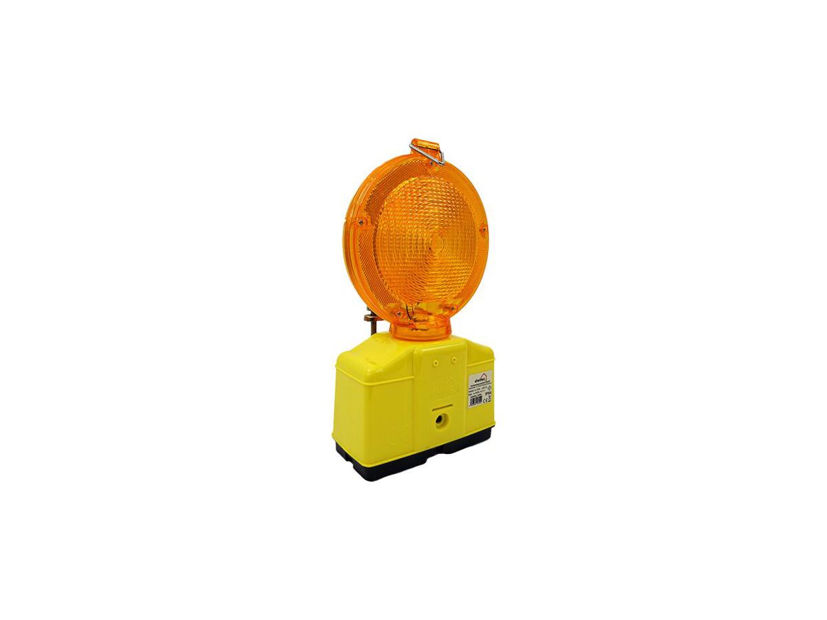 Baustellenleuchte LED gelb, siwitec - mit Dämmerungssensor und Lampenschl.