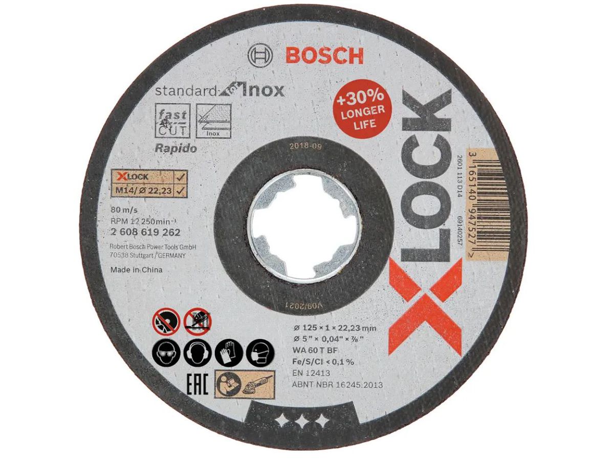 X-Lock Trennscheiben 125x1 mm flach - Bosch (Inox/Metall)