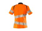 Polo-Shirt, Damenpassform, Gr. M ONE - hi-vis orange/schwarzblau, 50%PES/50%BW