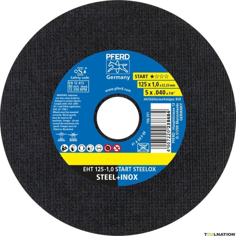 Trennscheiben Inox EHT 125-1.0 A60 - Stahl/Inox flach, (Preisgünstig)