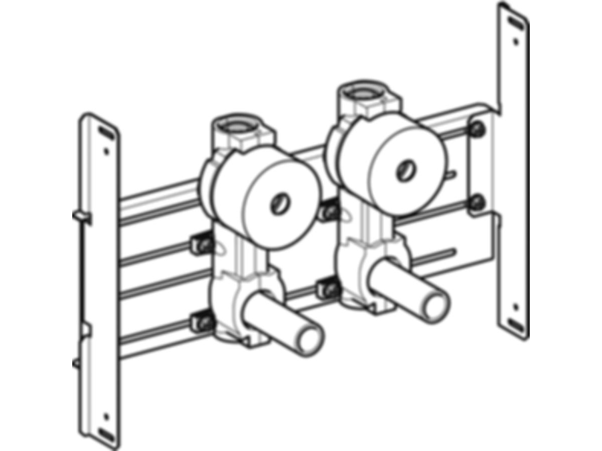 Geberit Duofix Traverse mit zwei Wasserz - JRG LegioStopr, mit Unterputzabsperrv.