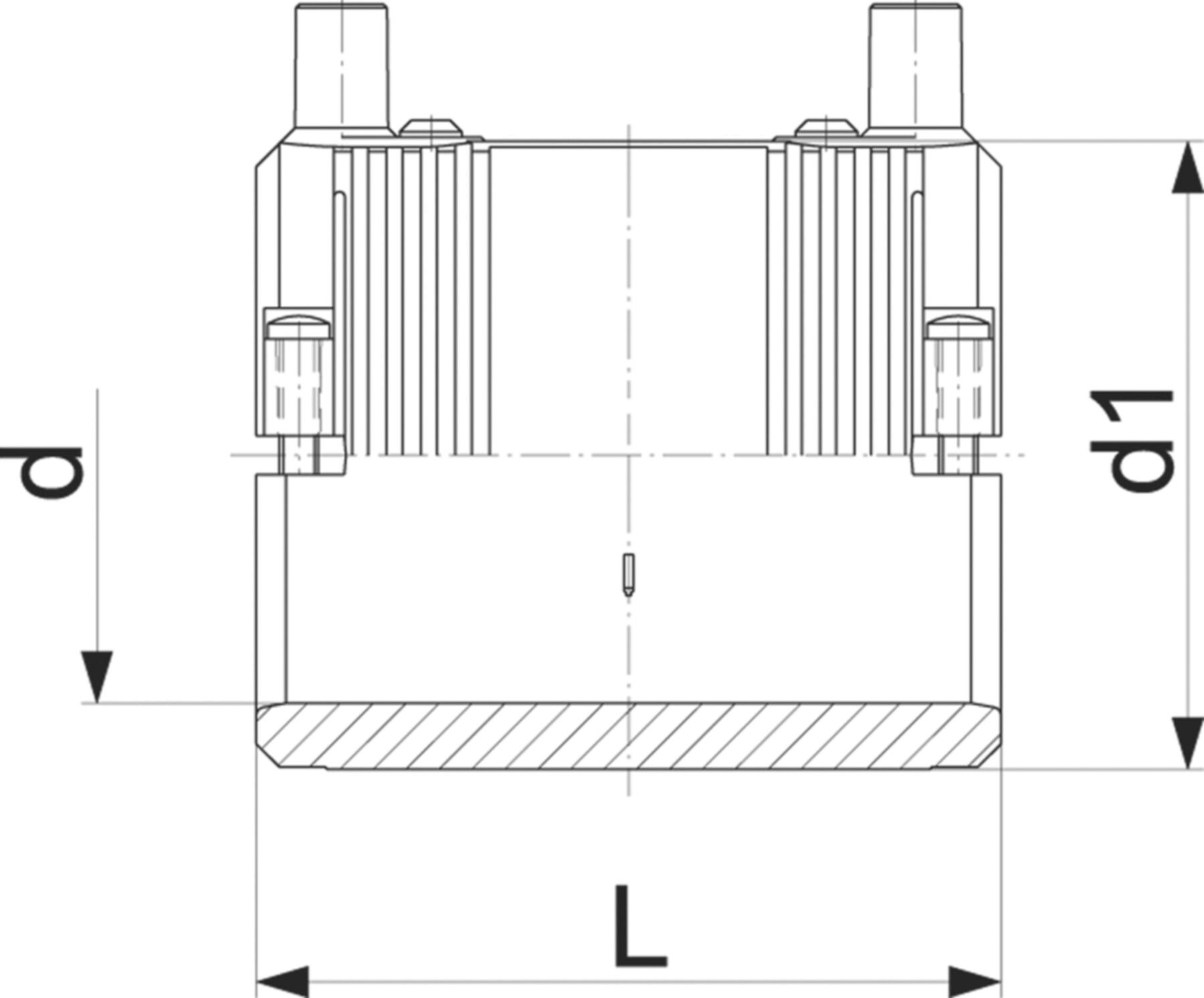 Schweissmuffe PE100 S-5 SDR 11 ELGEF - 5 bar Gas / 16 bar Wasser