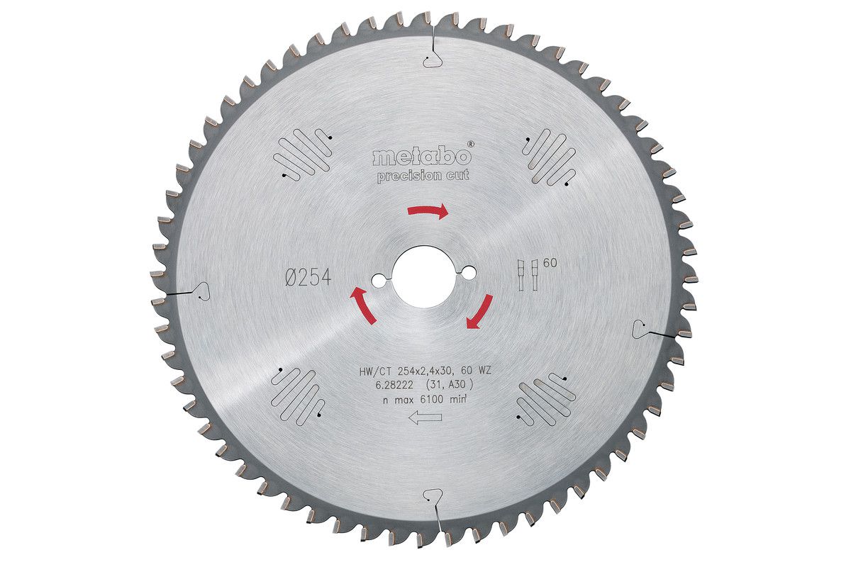 Kreissägeblatt METABO 254x30 Z40 WZ 20° - PrecisionCut Wood-Professional