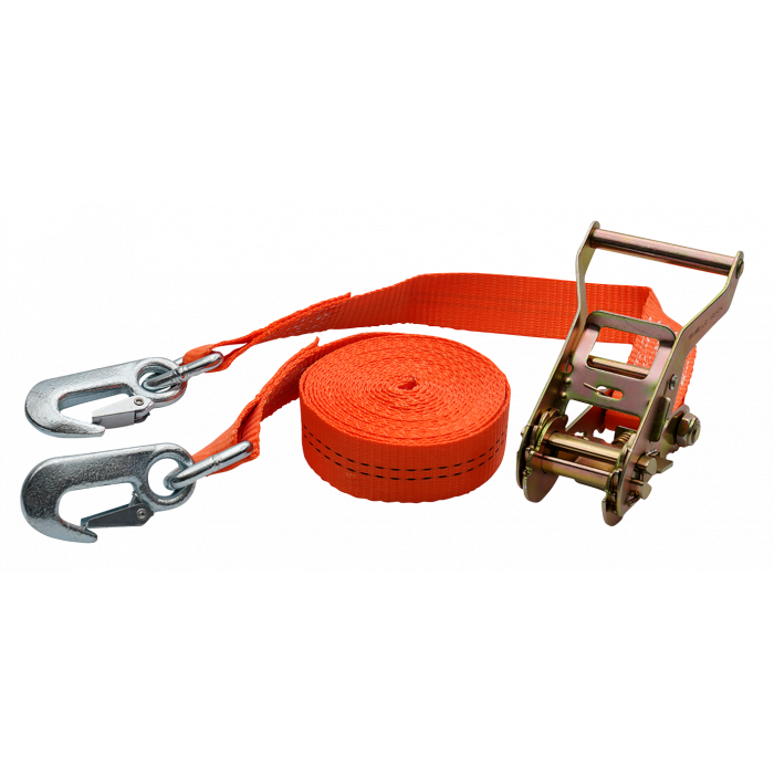 Zurrgurt Länge 6m/35mm 2tlg orange - mit Ratsche und Haken