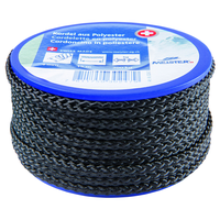 PES-Kordel 4mm/15m schwarz - Spule à 15m