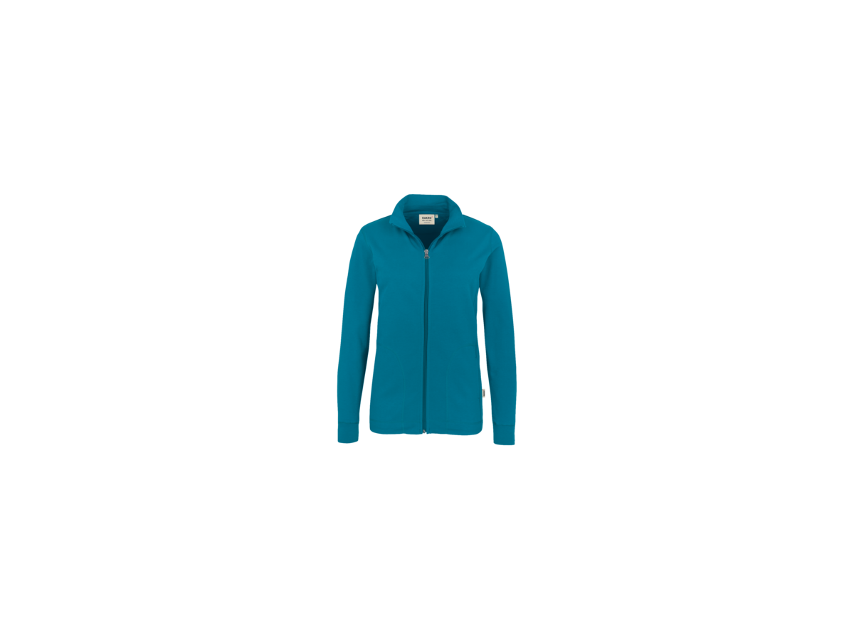 Damen-Interlockjacke Gr. L, petrol - 100% Baumwolle, 220 g/m²