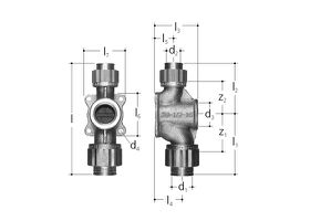 Sanipex T-Stk. m. Flansch red. d20x1/2"