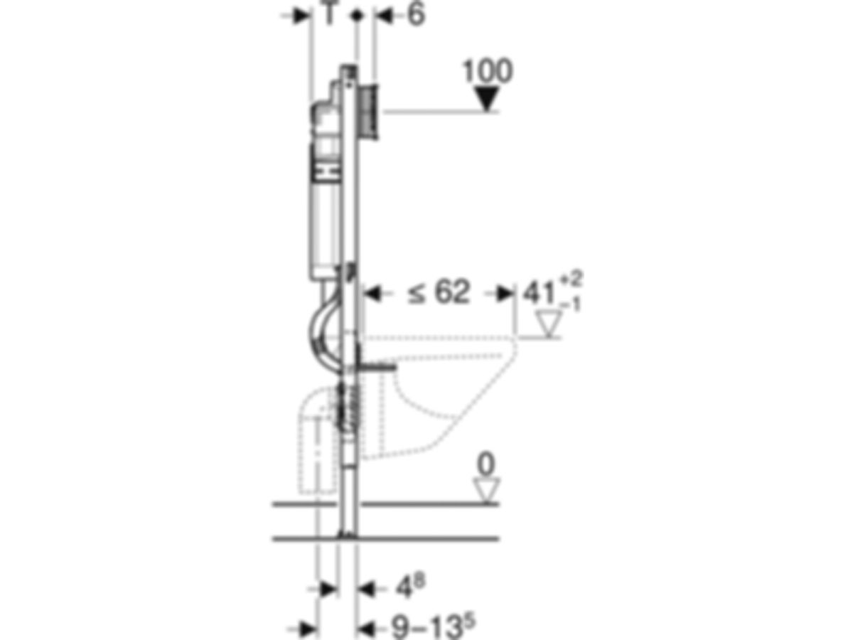 Geberit Duofix-Wand-WC-Element Sigma - Typ 112, Betätigung vorne