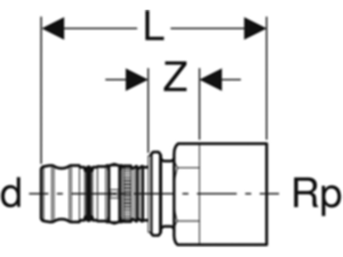 Mepla Übergang mit Innengewinde