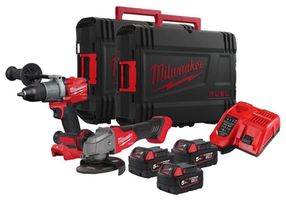 Akku-Schlagbohrschrauber/Winkelschleifer - Milwaukee im SET, M18FPD2-0/M18FSAG125-0