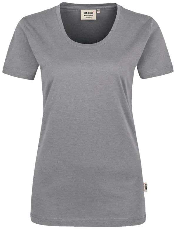 Klassisches T-Shirt mit femininem Rund- - hals-Ausschnitt. 100 % Baumw. Gr. XS-3XL