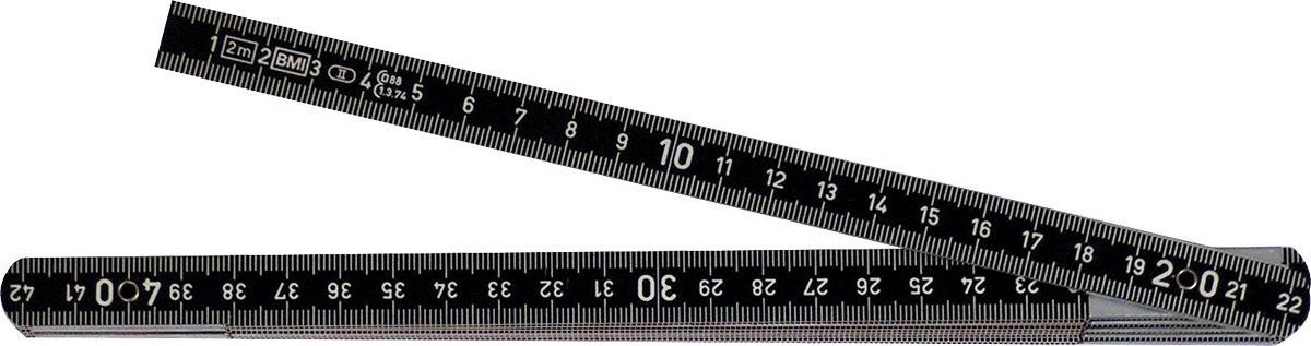 Alu-Gliedermeter BMI schwarz 2m