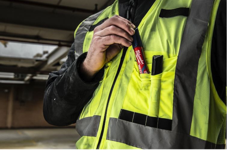 Warnweste gelb mit Reflexstreifen - Milwaukee EN ISO 20471, Klasse 2