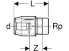 PushFit Übergang mit Innengewinde