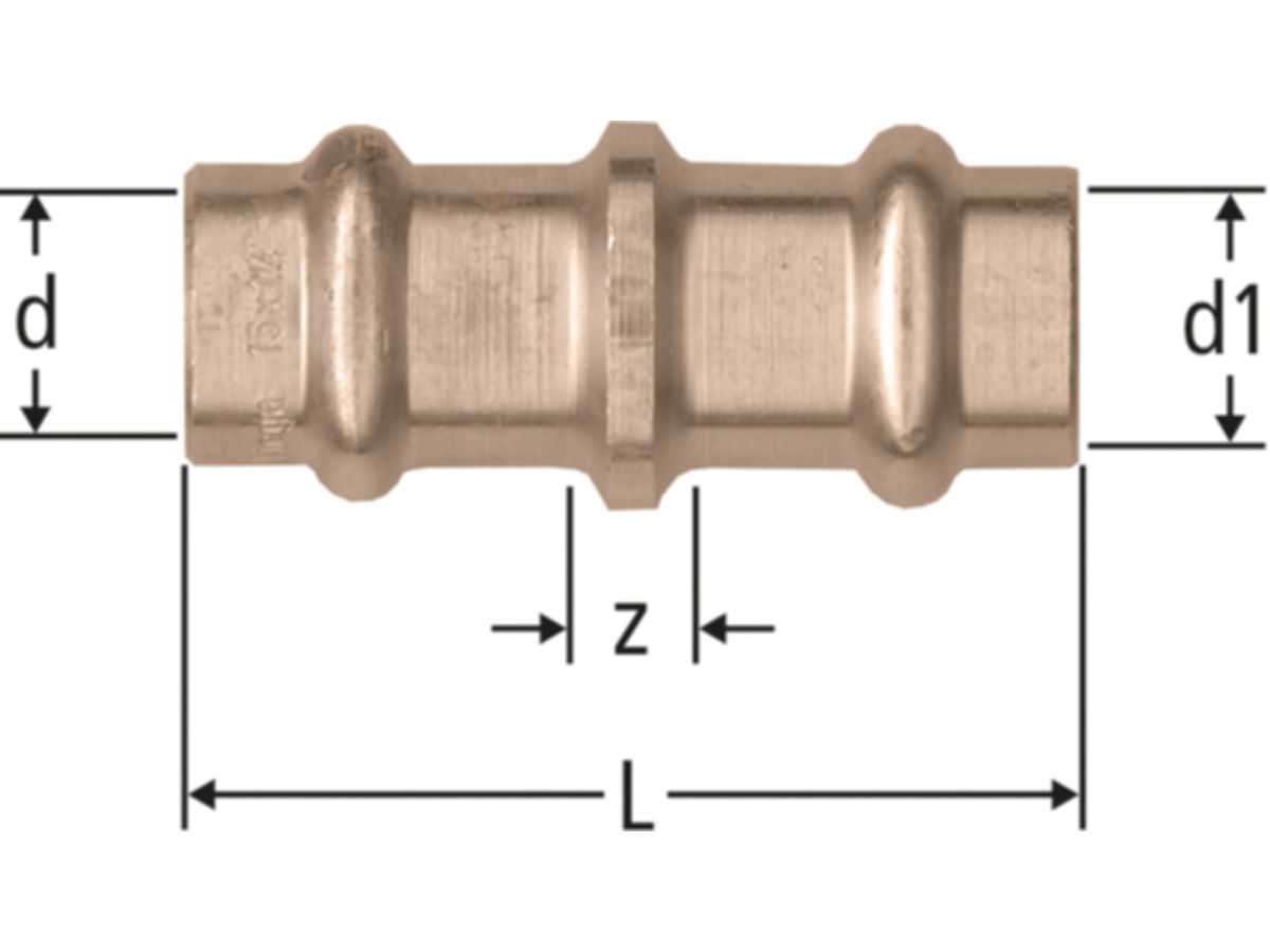 Optipress-Uebergang 18 x 17 mm - auf alte Cu Rohre