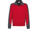 Sweatjacke Contrast Perf. S rot/anth. - 50% Baumwolle, 50% Polyester, 300 g/m²