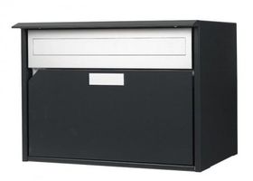 Briefkasten Alu 400 HUBER, anthrazit - BxHxT 415x310x292, flache Front