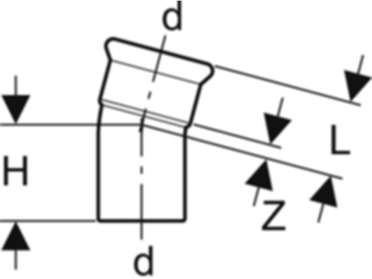 Mapress Bogen 15° Edelstahl 1.4401 15 - mit Steckende