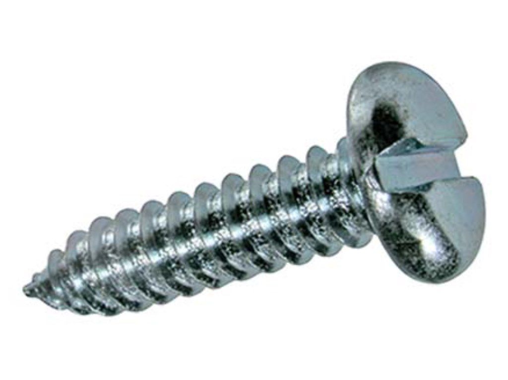 Zylinder-Blechschrauben mit Schlitz und - Spitze Form C Stahl einsatzgehärt. verz.