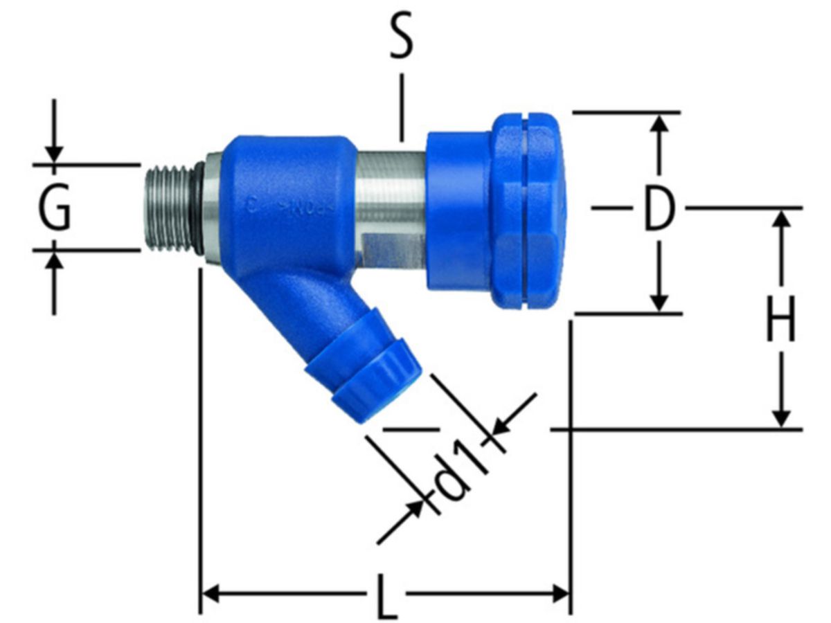 Entleerventil 1/4" PN 16 Nussbaum - für Wasser bis 90°C Nr.22075