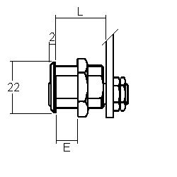 Schraubzylinder Typ 5225-F/R738 - inkl. 2 Schlüssel