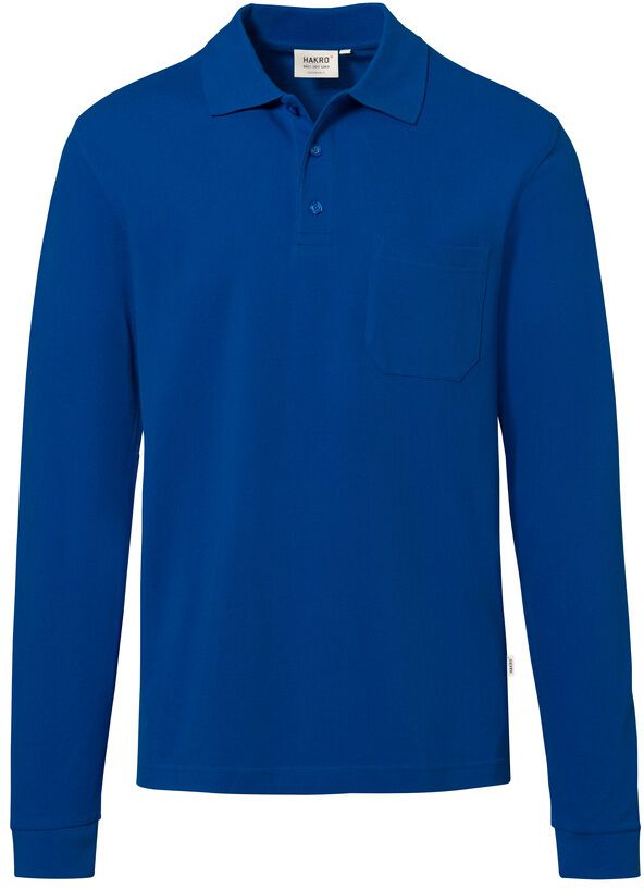 Longsleeve-Pocket-Poloshirt Top - 100% Baumwolle, 200 g/m²
