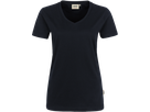 Damen-V-Shirt Perf. Gr. 2XL, schwarz - 50% Baumwolle, 50% Polyester