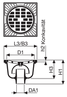 Bodenablauf Fig. 1603/004/00 eckig - NW 125