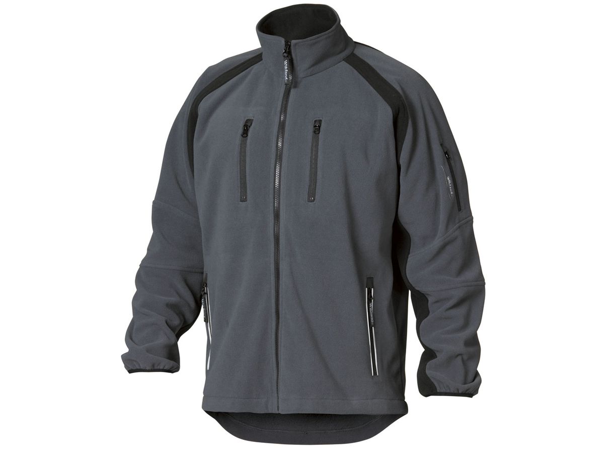 Fleece-Jacke/D.Face/anthr./schw. Gr.XL - 2 Seiten, und 2 Brusttaschen mit RV.