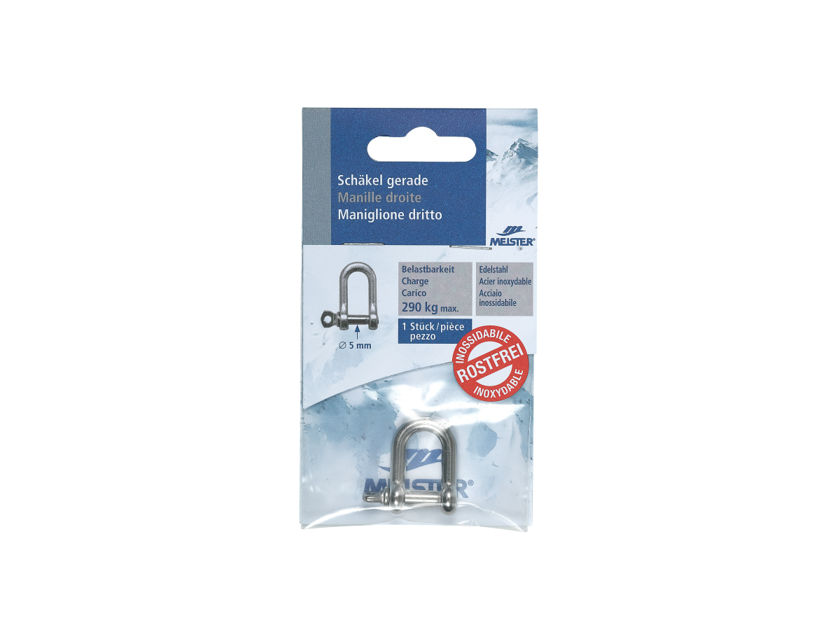 Schäkel gerade 6mm Edelstahl - Beutel à 1 Stk.