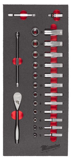 1/4" Ratschen- & Steckschlüsseleinsätze - 28-teilige Einlage für Werkstattwagen 78