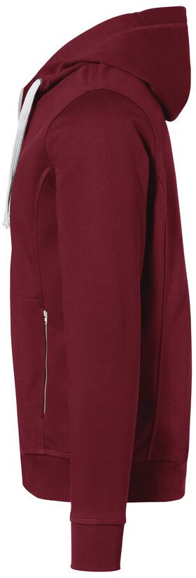 Kapuzenjacke Bonded, Gr. L - weinrot/silber